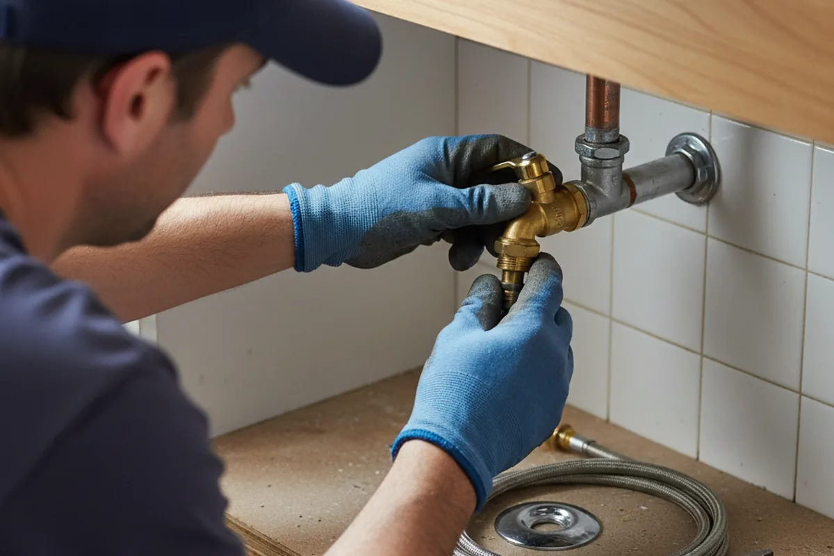 Shutoff valve and fitting work during Emergency Plumbing in Galveston